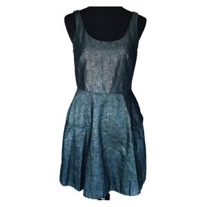 Gap Gray Linen Tank Ballet Fit & Flare Dress
